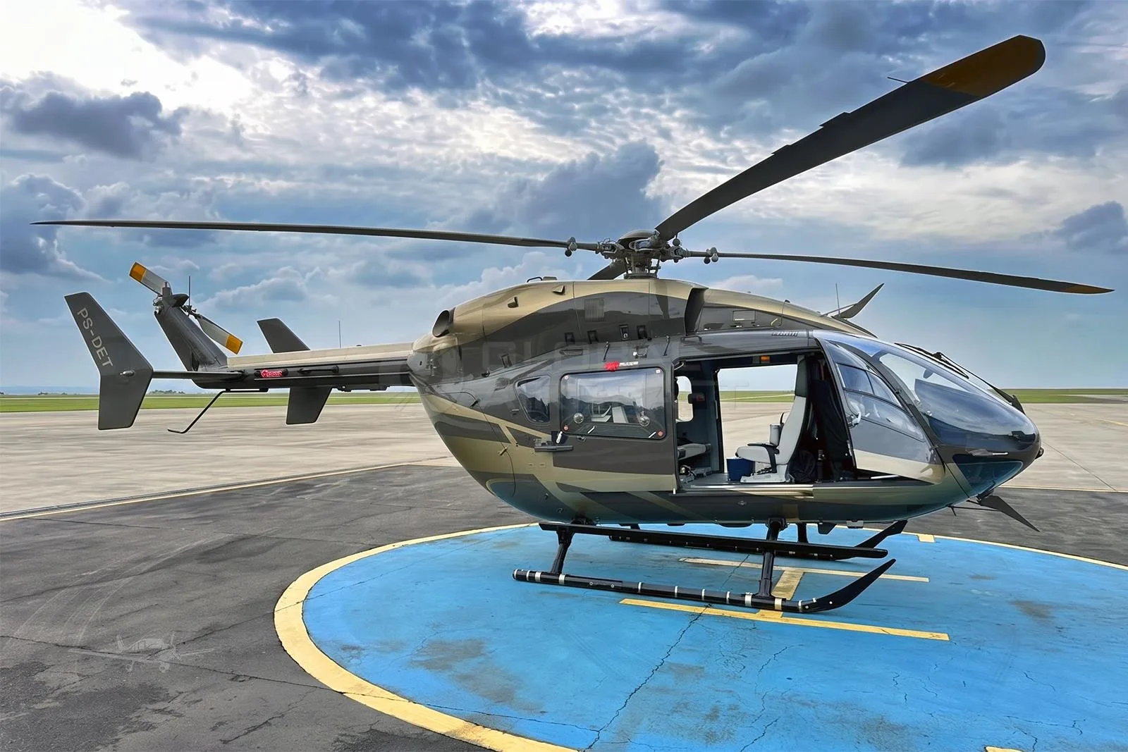 Exterior view of a 2012 EUROCOPTER EC145, PS-DET.