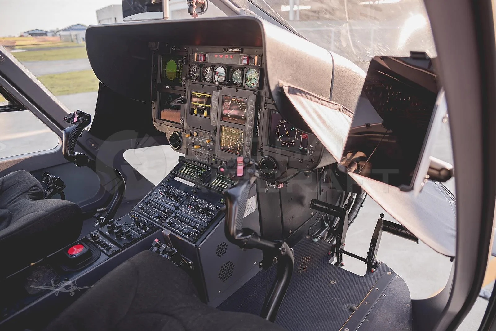 Cockpit and instrument panel of a 2012 EUROCOPTER EC145.