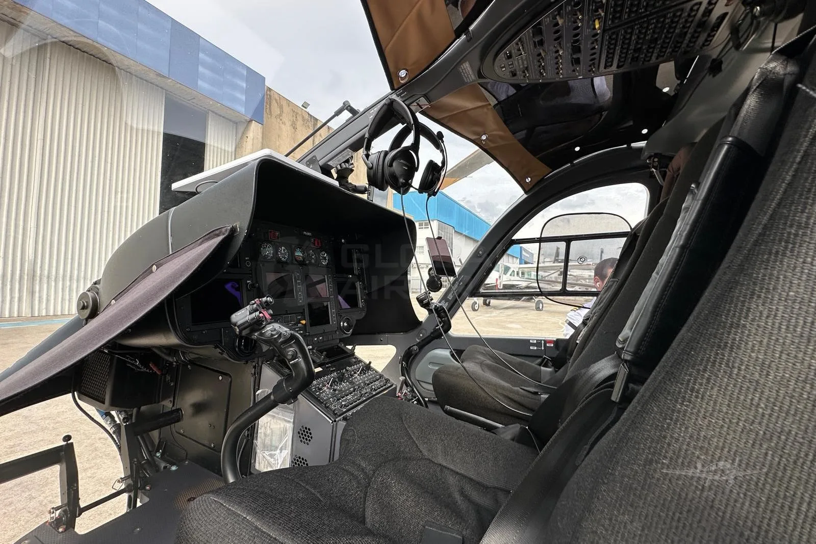 Cockpit and instrument panel of a 2012 EUROCOPTER EC145.