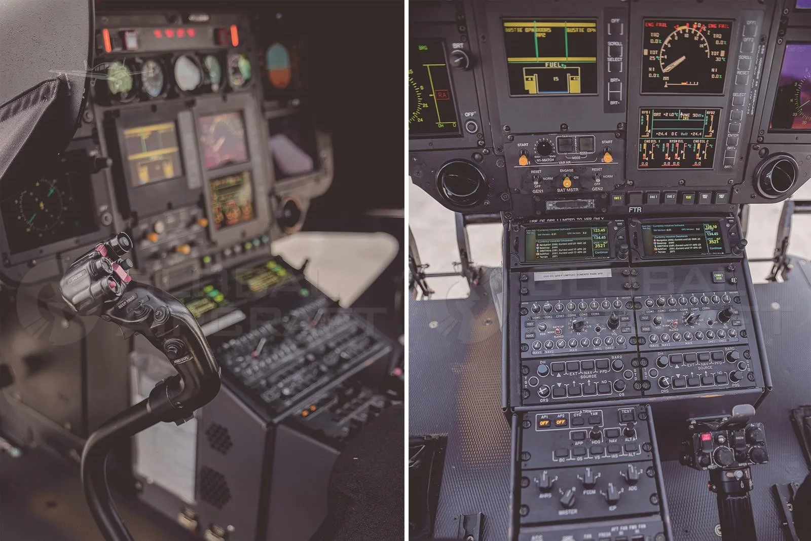 Cockpit and instrument panel of a 2012 EUROCOPTER EC145.