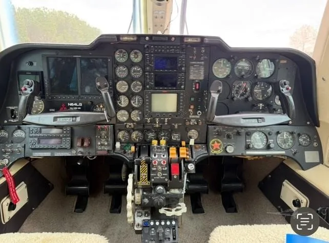 Cockpit and instrument panel of a 1972 MITSUBISHI MU 2K.