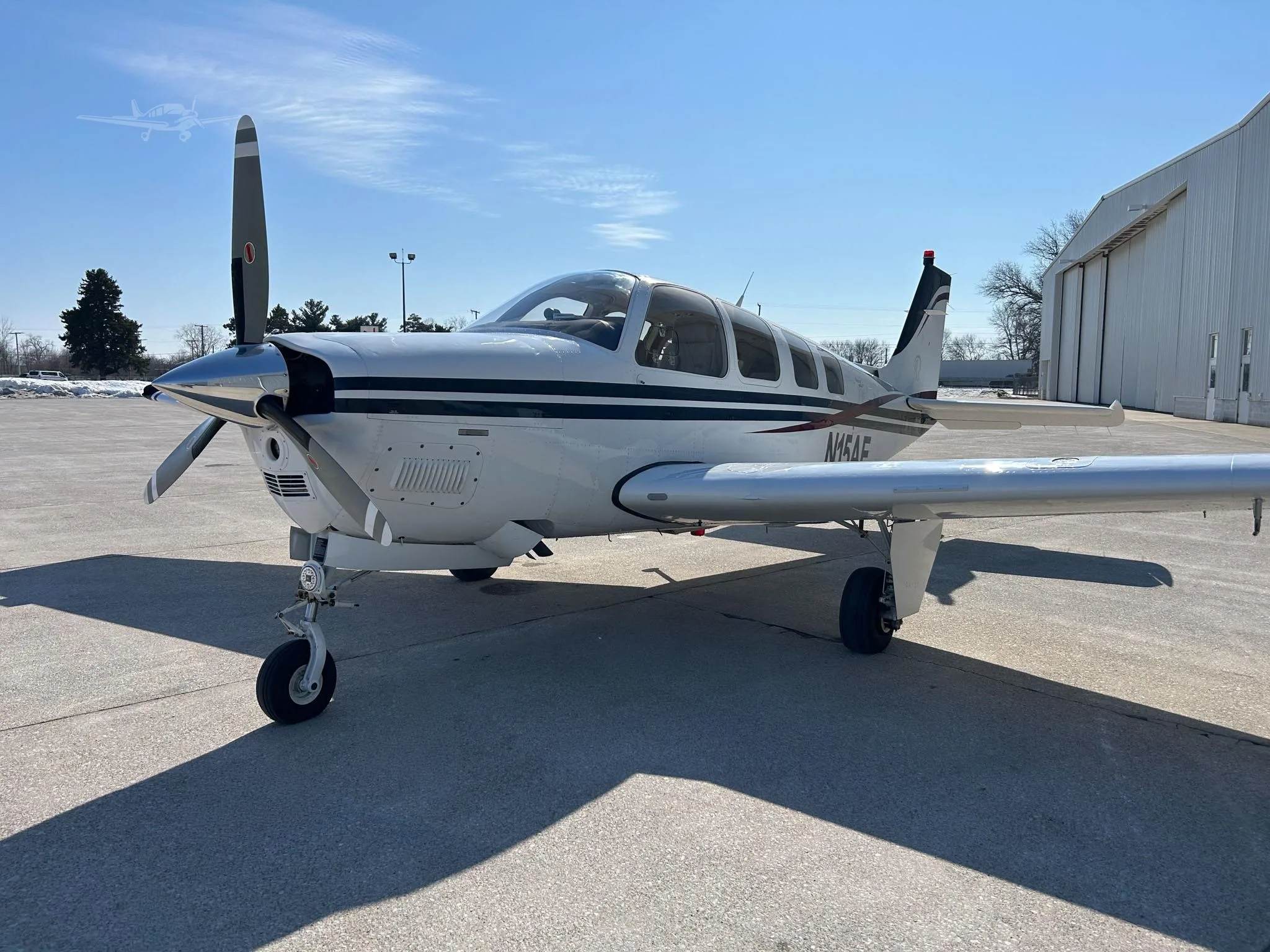 Exterior view of a 2006 BEECHCRAFT G36 BONANZA, N15AE.