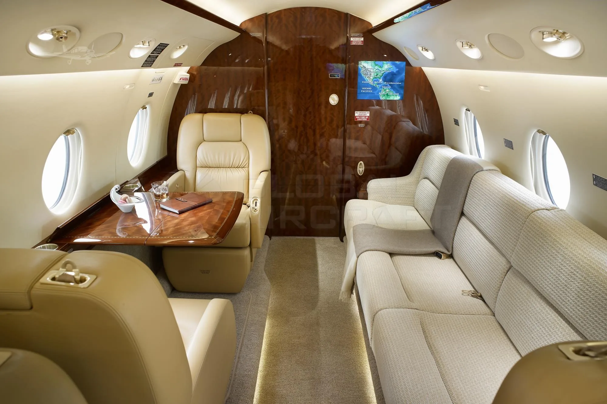 Cabin interior of a 2008 GULFSTREAM G200.