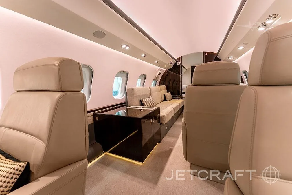 Cabin interior of a 2017 BOMBARDIER GLOBAL 6000.