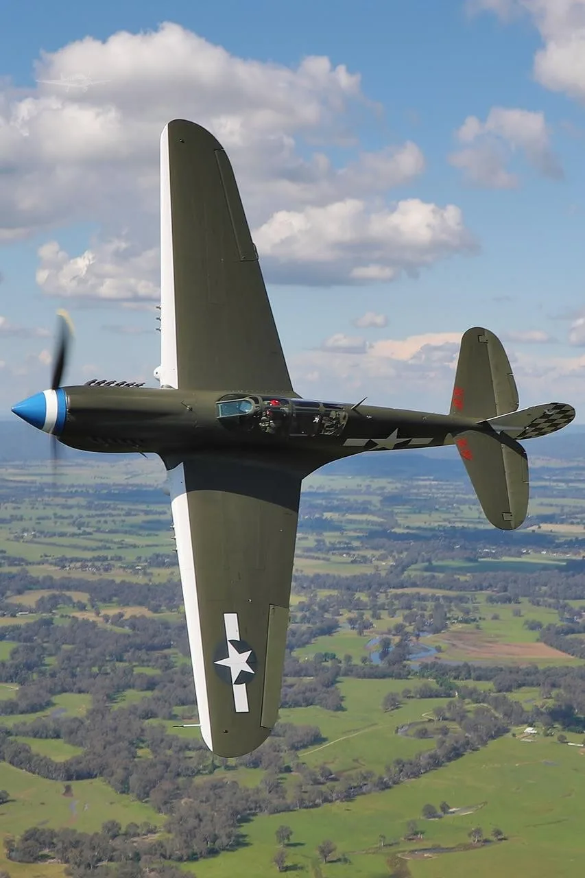 Marketing image of a 1943 CURTISS P-40N KITTYHAWK.