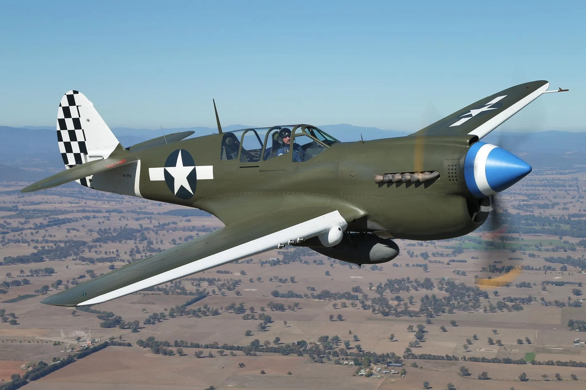 Marketing image of a 1943 CURTISS P-40N KITTYHAWK.