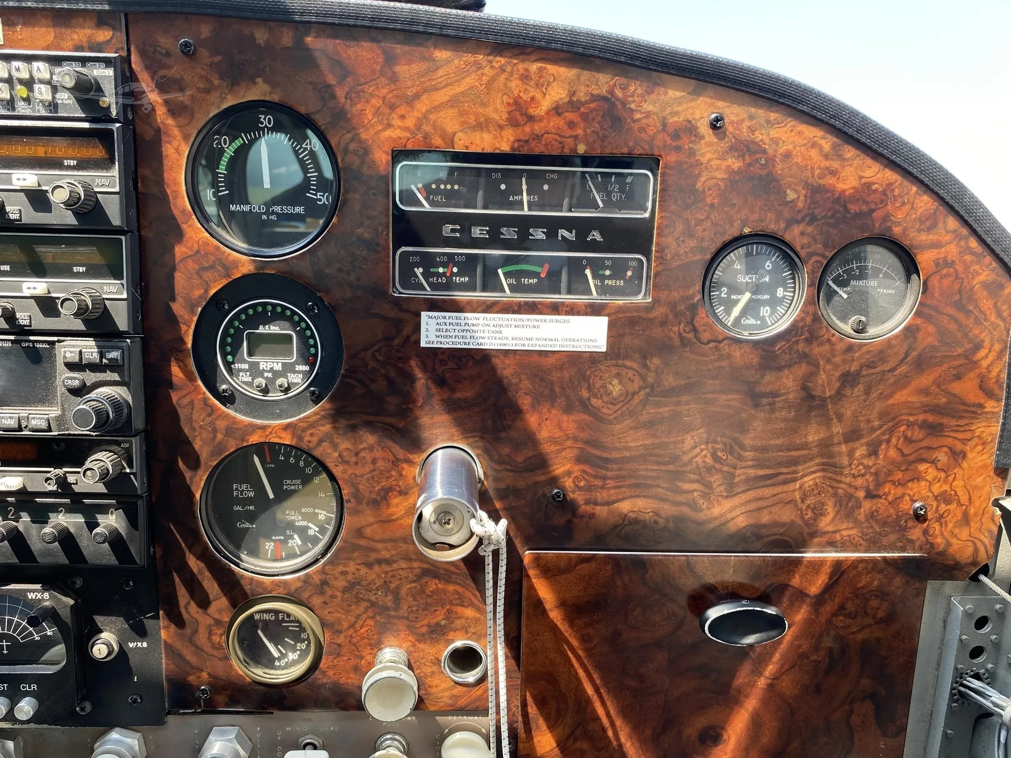Cockpit and instrument panel of a 1963 CESSNA 205.