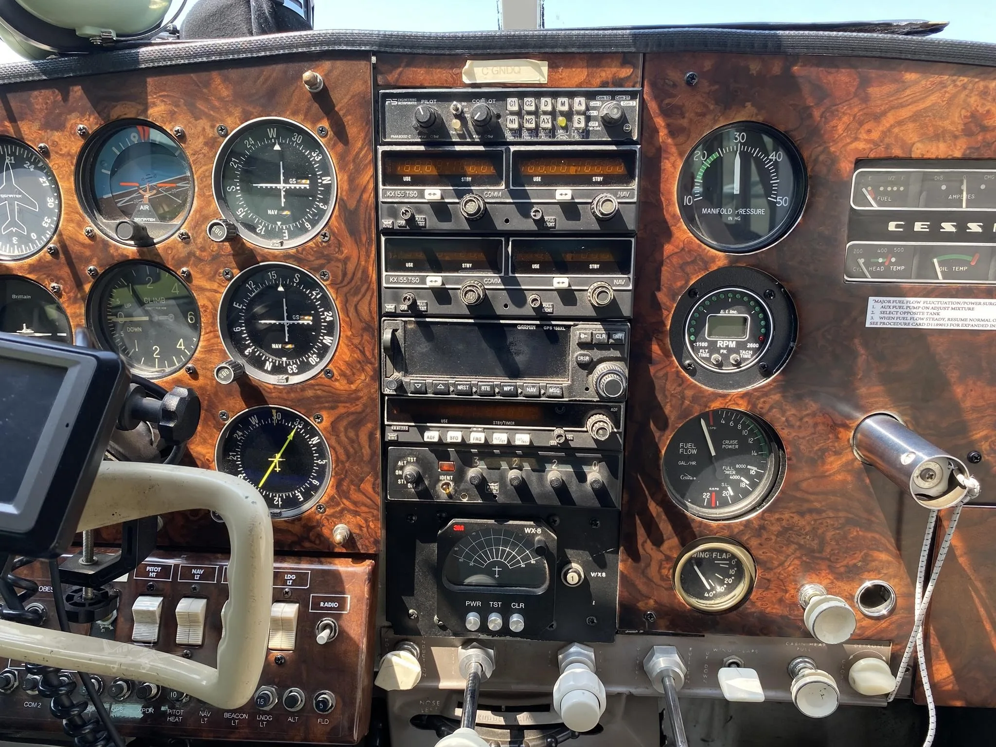 Cockpit and instrument panel of a 1963 CESSNA 205.