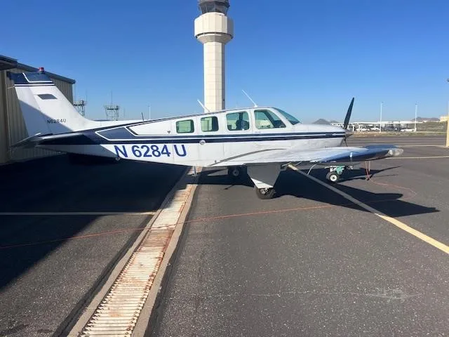 Exterior view of a 1982 BEECHCRAFT A36 BONANZA, N6284U.