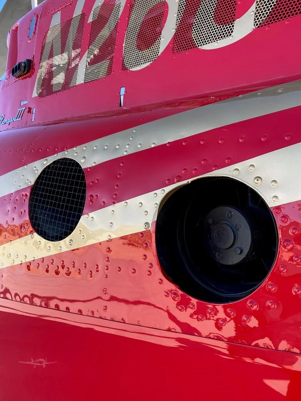Engine detail of a 1979 BELL 206B.