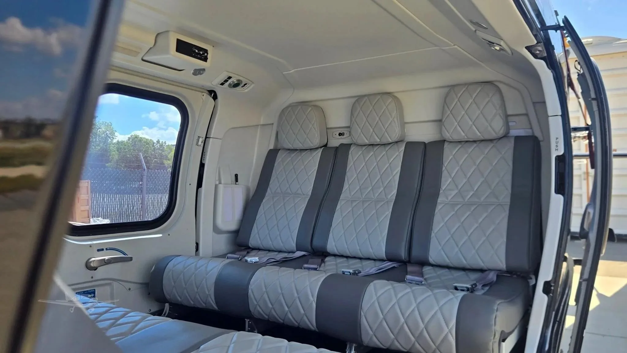 Cabin interior of a 2018 LEONARDO AW109 TREKKER.