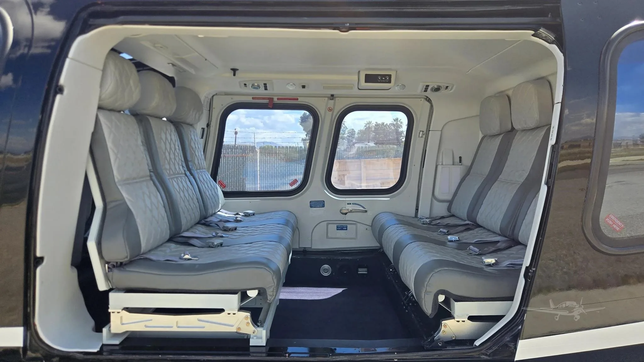 Cabin interior of a 2018 LEONARDO AW109 TREKKER.