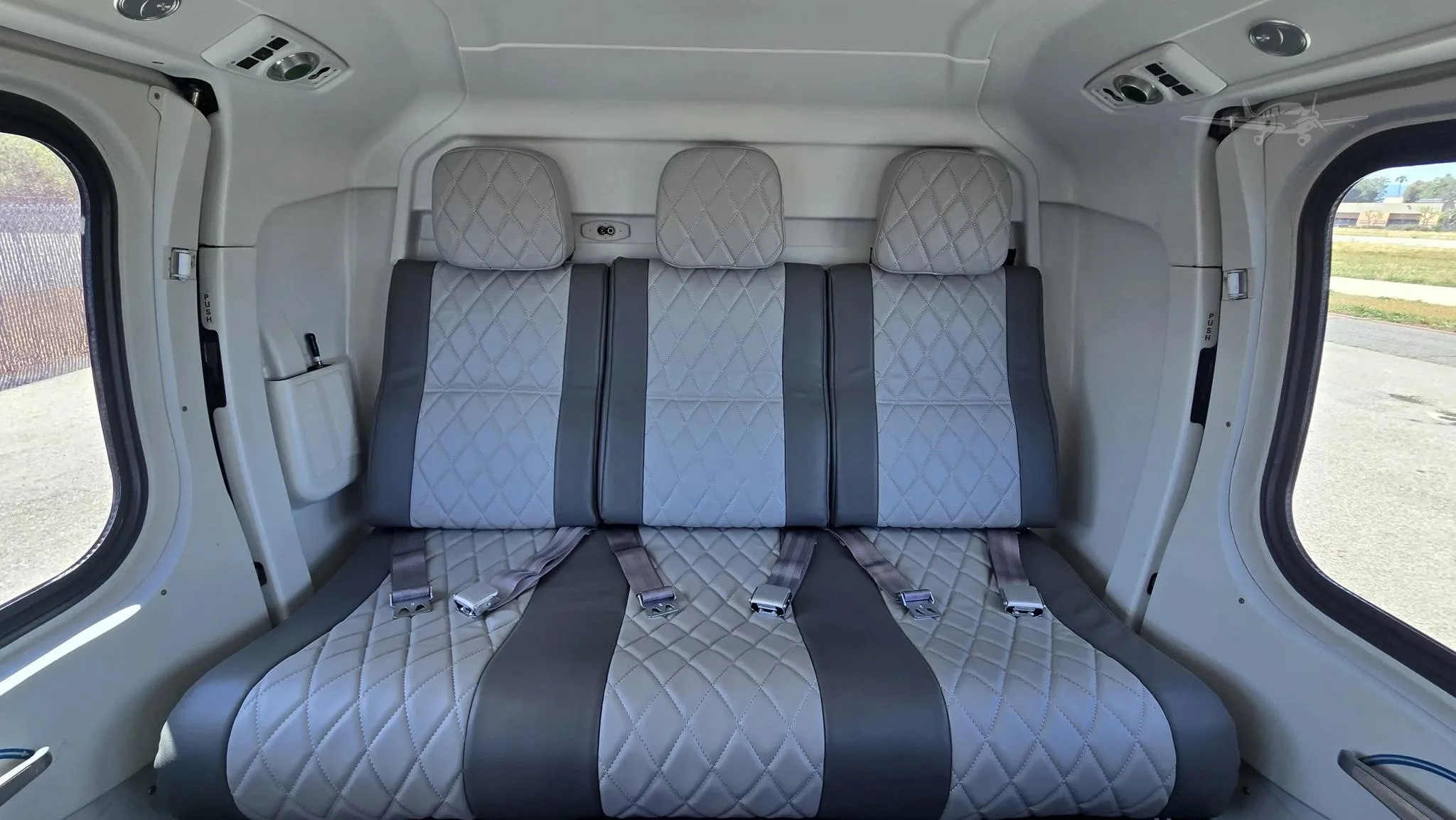 Cabin interior of a 2018 LEONARDO AW109 TREKKER.