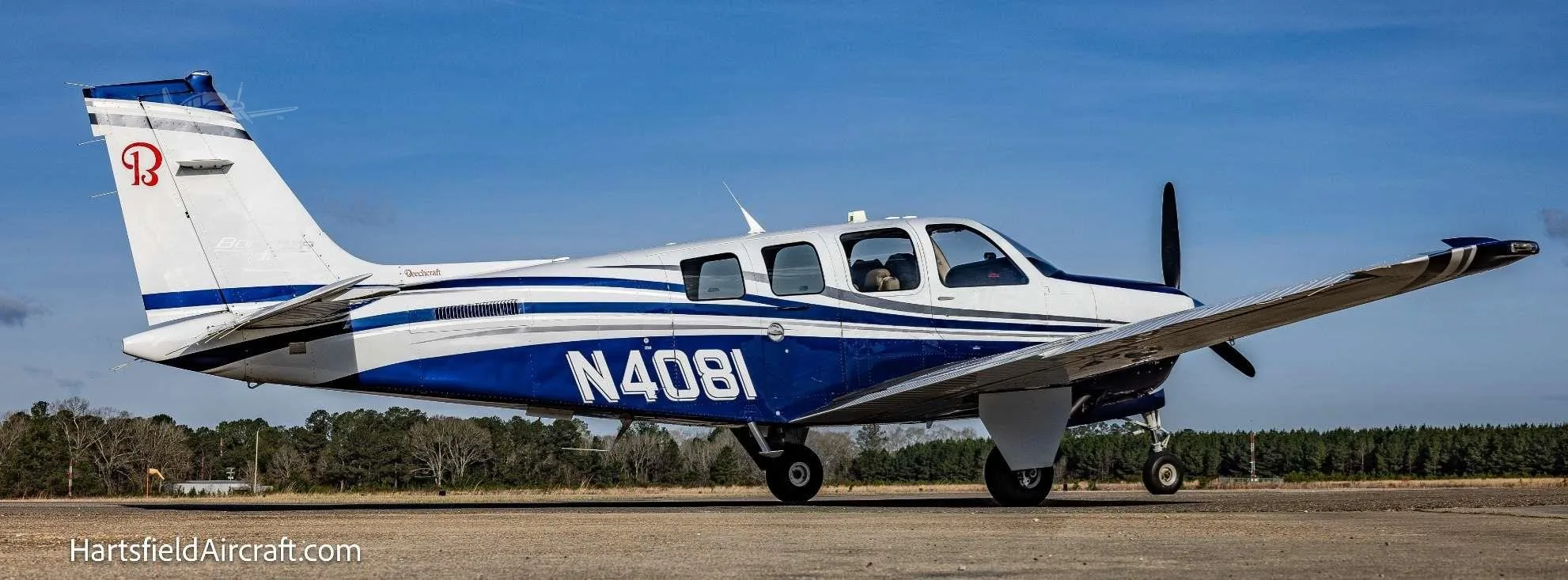 Exterior view of a 2016 BEECHCRAFT G36 BONANZA, N4081.