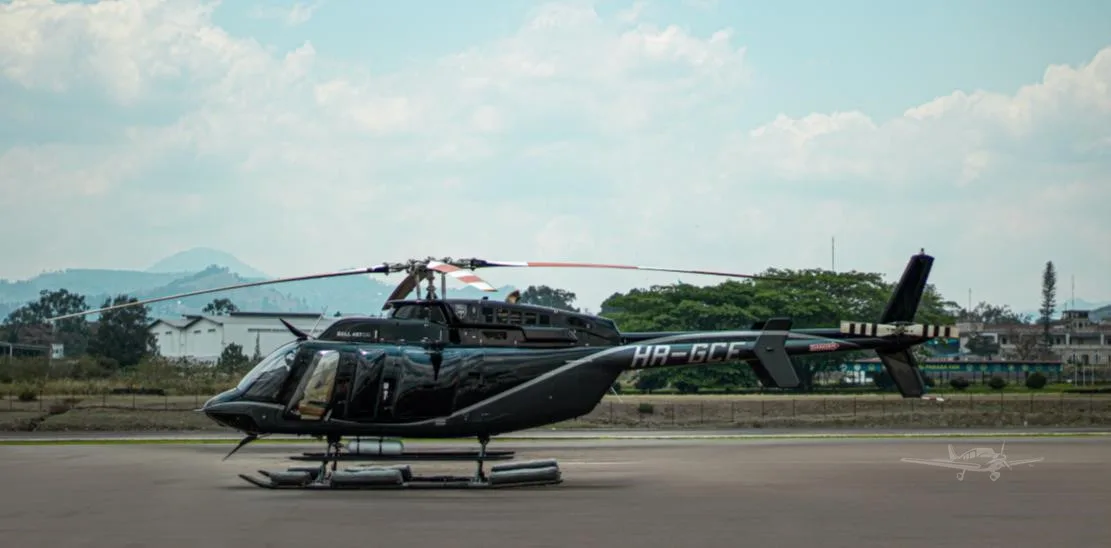 Exterior view of a 2021 BELL 407GXI, HR-GCE.