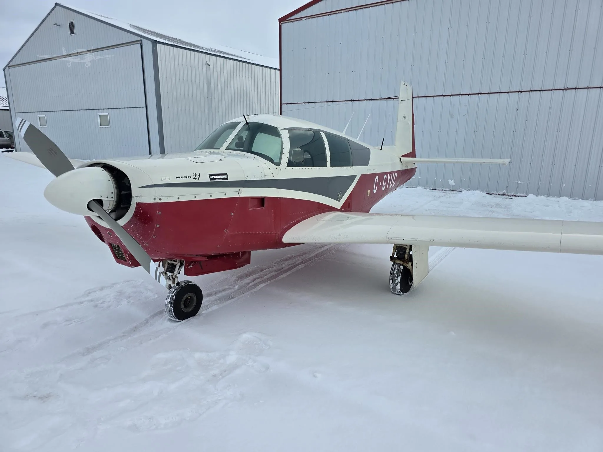 Exterior view of a 1966 MOONEY M20C MARK 21, C-GYUC.