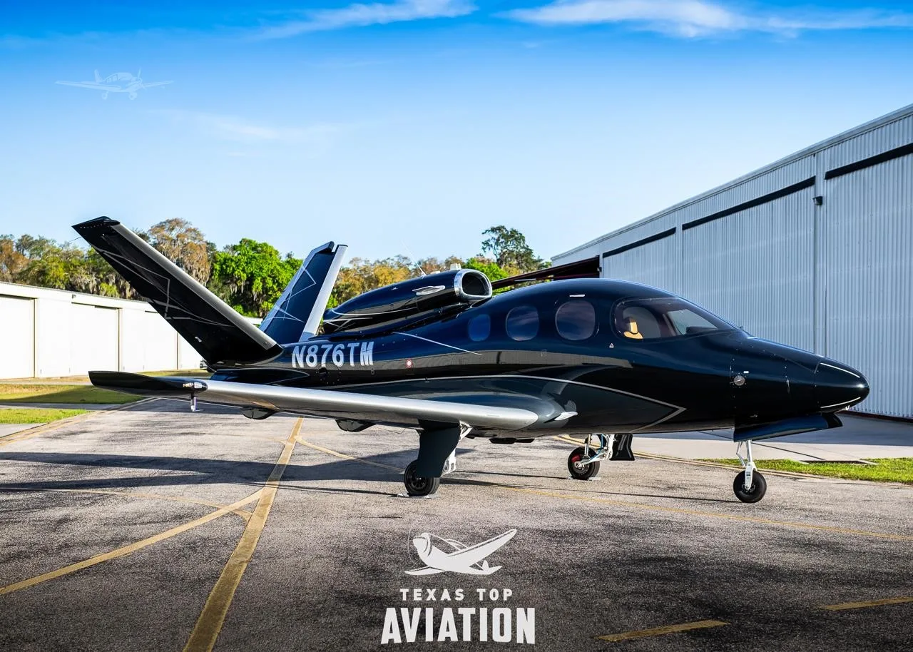 Exterior view of a 2025 CIRRUS VISION SF50-G2+, N876TM.