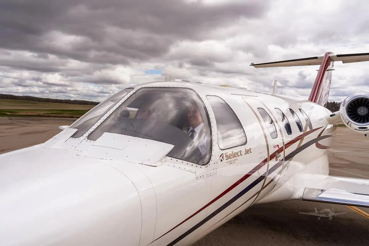 Exterior view of a 1993 CESSNA CITATION JET, N793CJ.