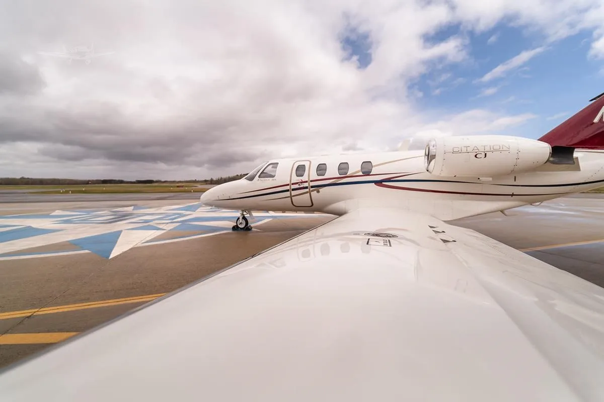 Exterior view of a 1993 CESSNA CITATION JET, N793CJ.