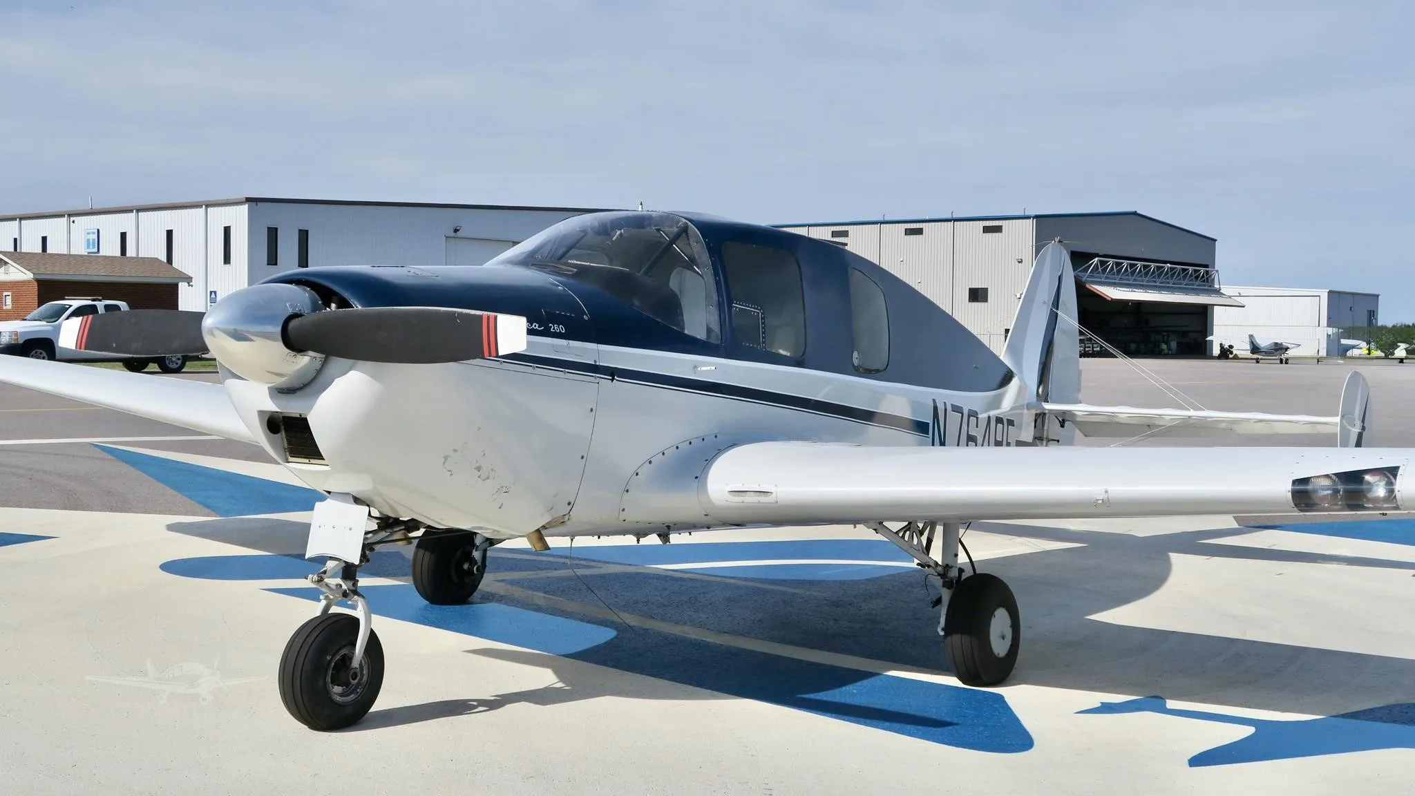 Exterior view of a 1959 BELLANCA 14-19-3, N7649E.