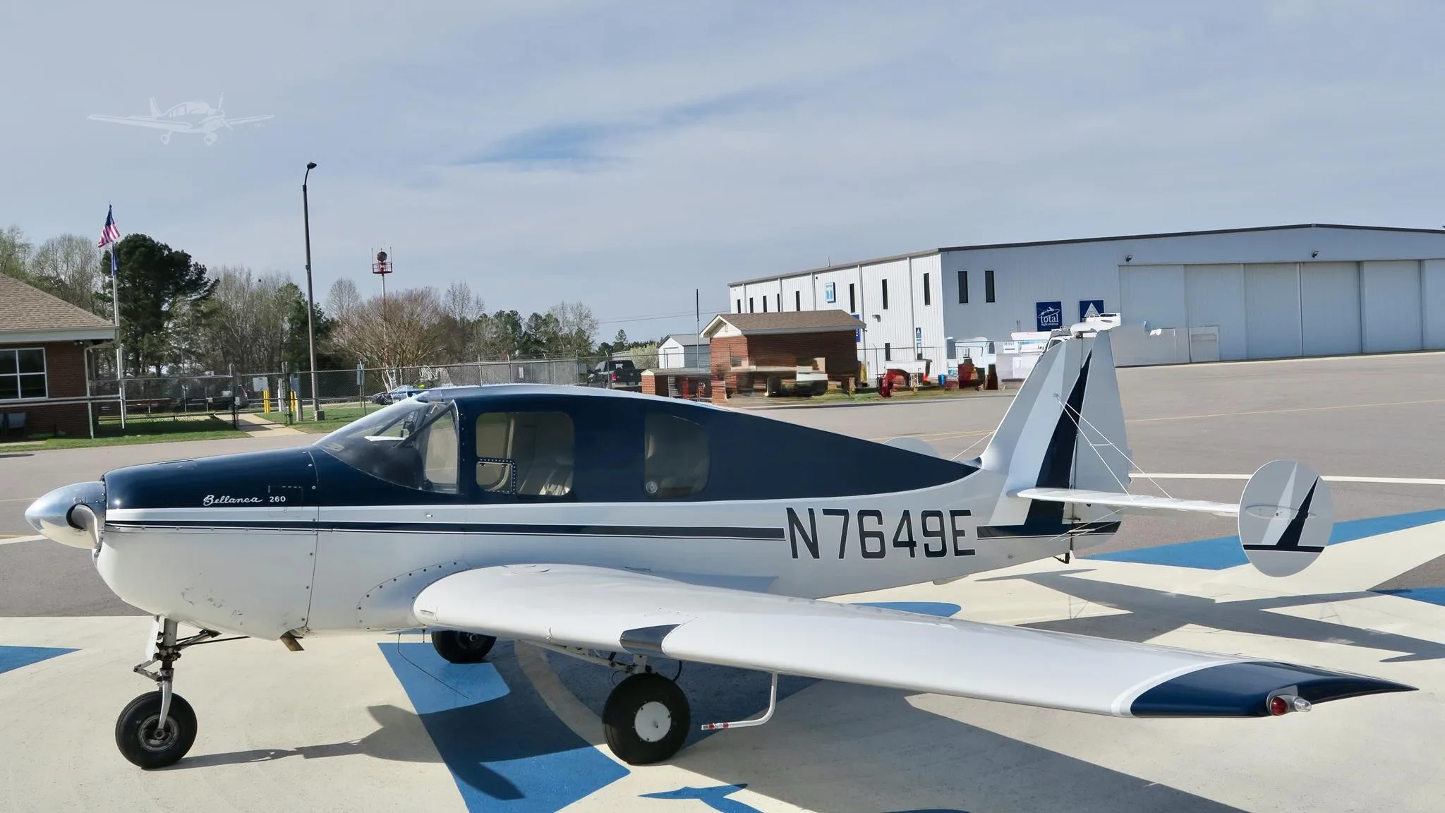 Exterior view of a 1959 BELLANCA 14-19-3, N7649E.