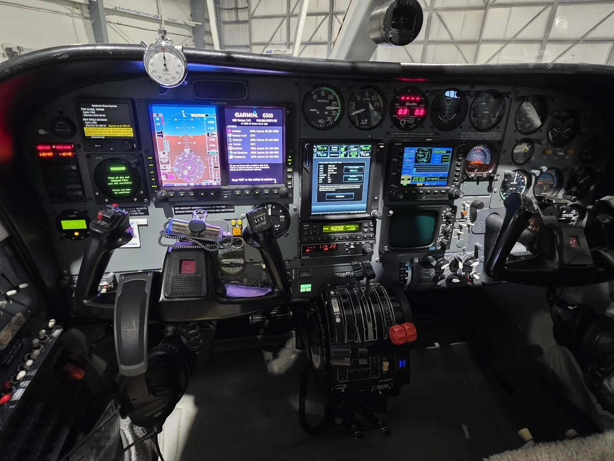 Cockpit and instrument panel of a 1981 CESSNA 340A.