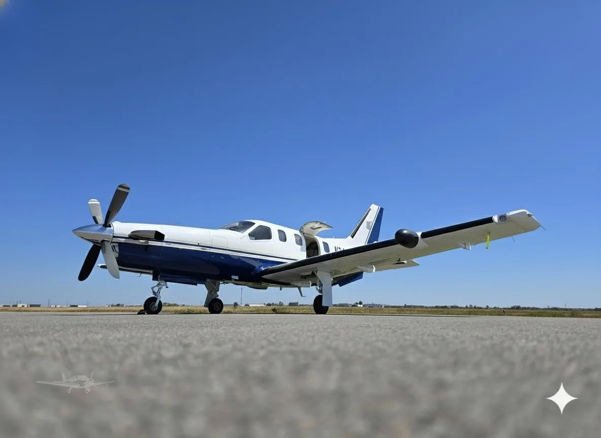 Exterior view of a 1996 DAHER TBM 700, N700CF.