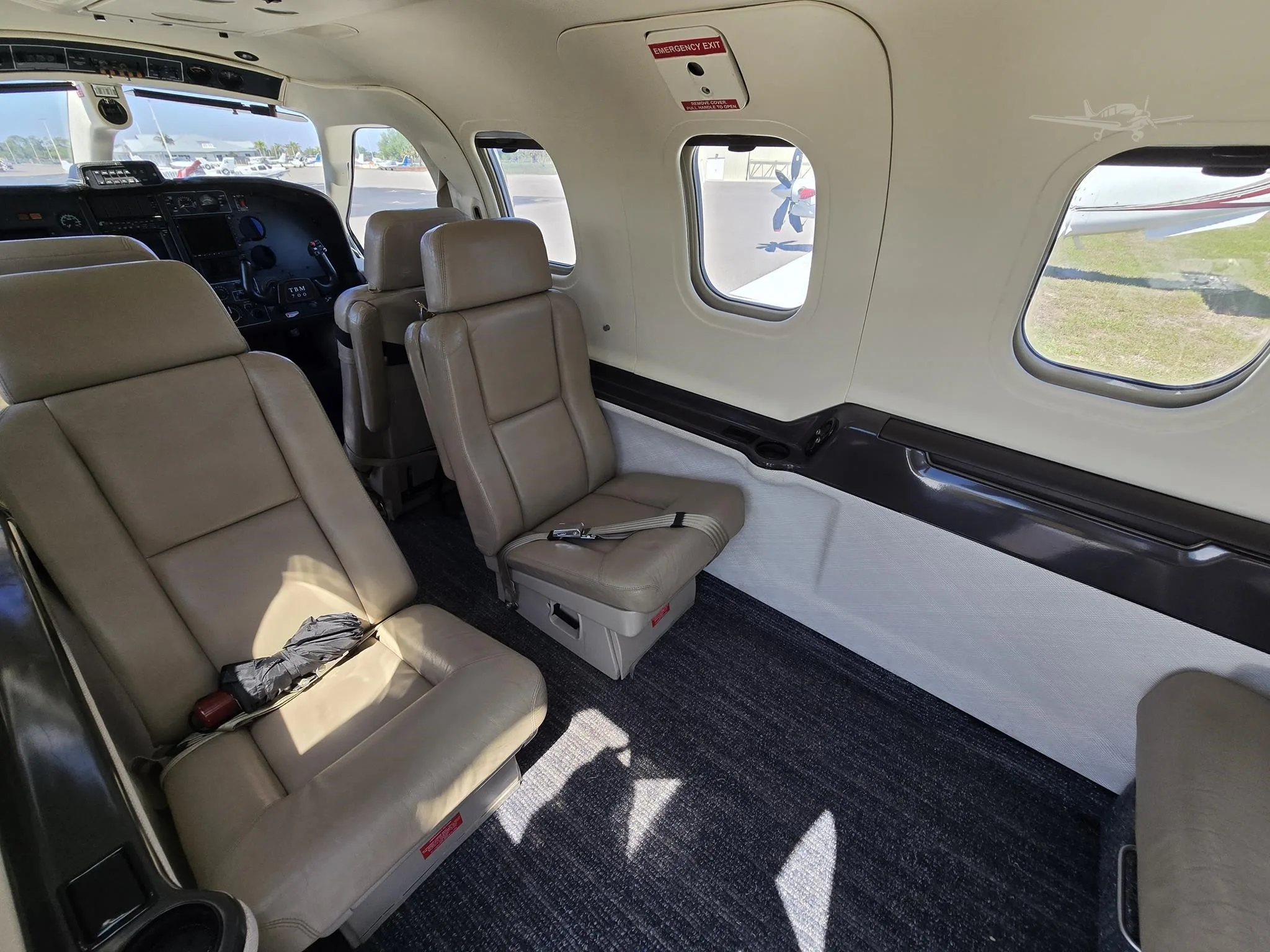Cabin interior of a 1996 DAHER TBM 700.