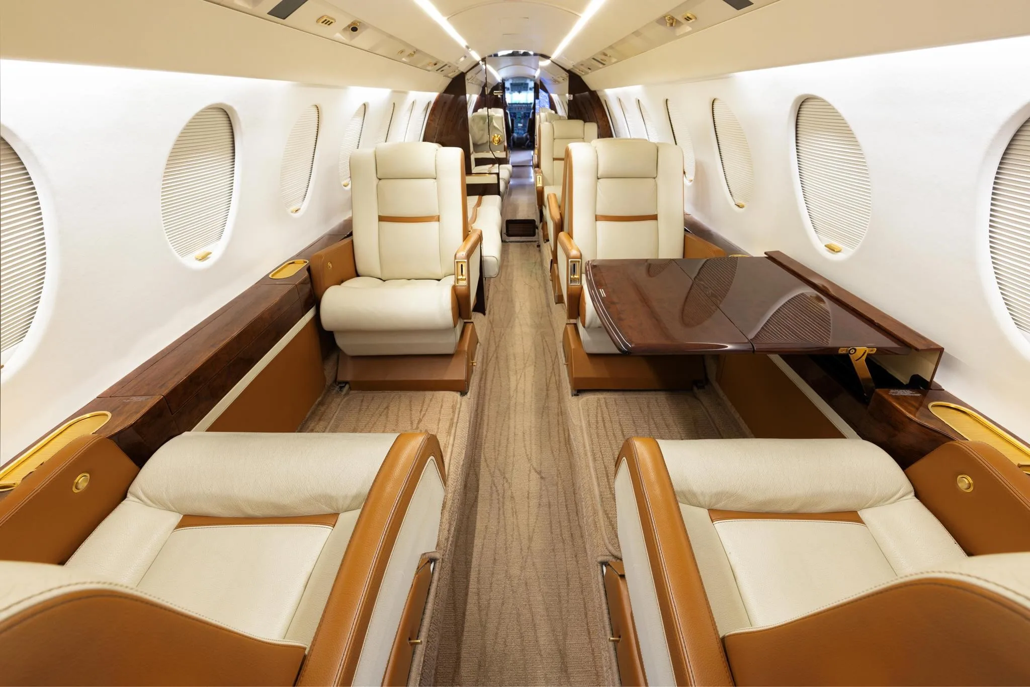 Cabin interior of a 2002 DASSAULT FALCON 50EX.