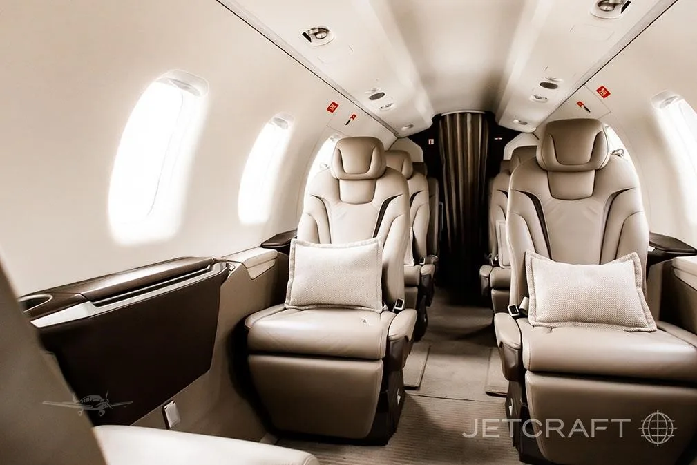 Cabin interior of a 2020 PILATUS PC-24.