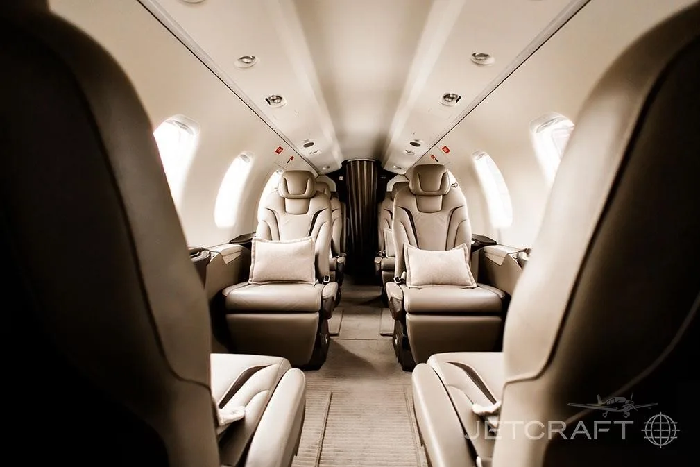 Cabin interior of a 2020 PILATUS PC-24.