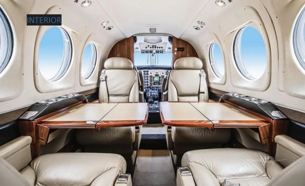 Cabin interior of a 2005 BEECHCRAFT KING AIR C90B.