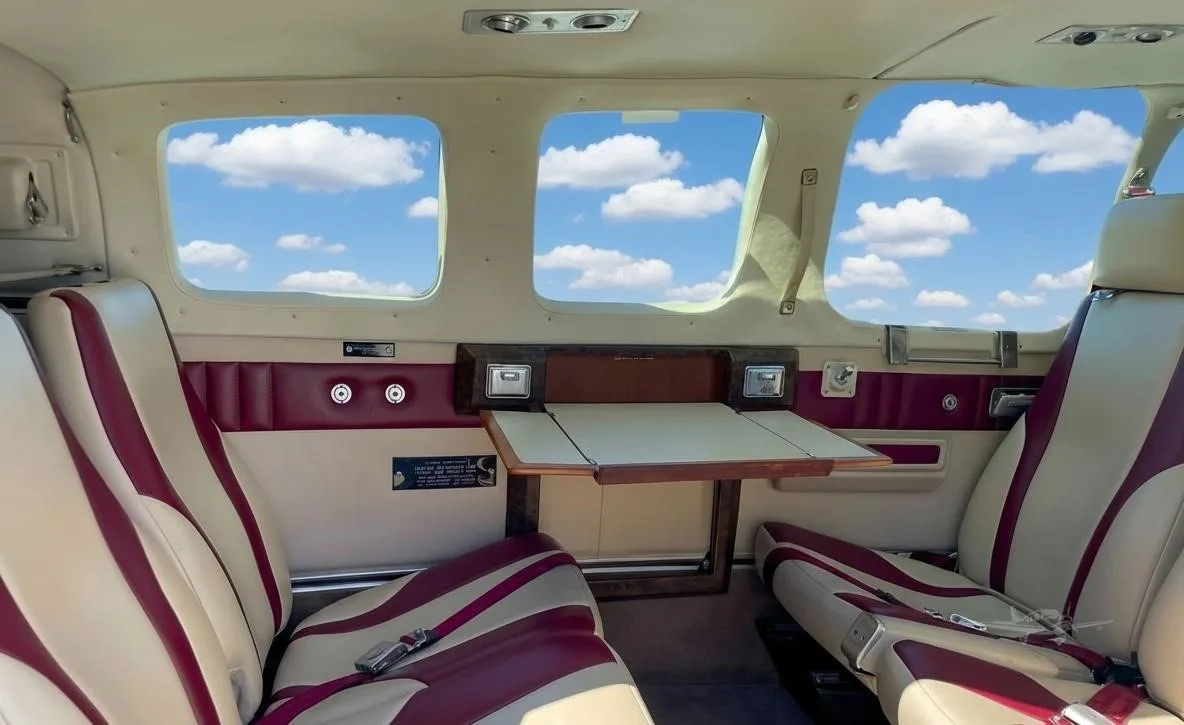 Cabin interior of a 1977 BEECHCRAFT 58 BARON.