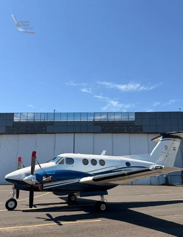 Exterior view of a 1980 BEECHCRAFT KING AIR F90, ZP-JYA.