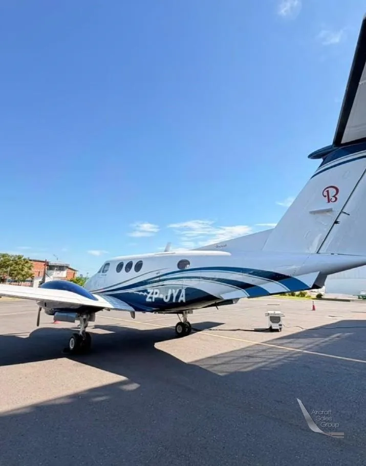 Exterior view of a 1980 BEECHCRAFT KING AIR F90, ZP-JYA.