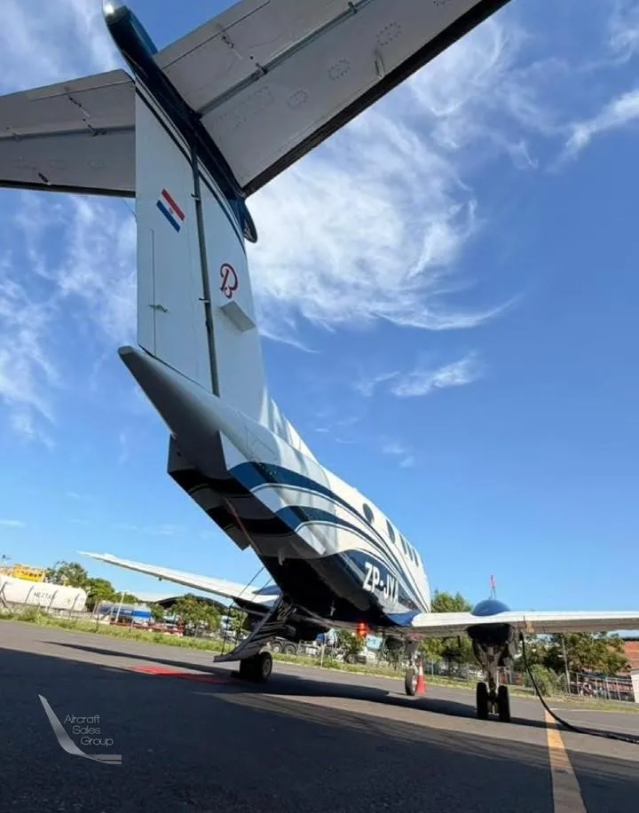 Exterior view of a 1980 BEECHCRAFT KING AIR F90, ZP-JYA.