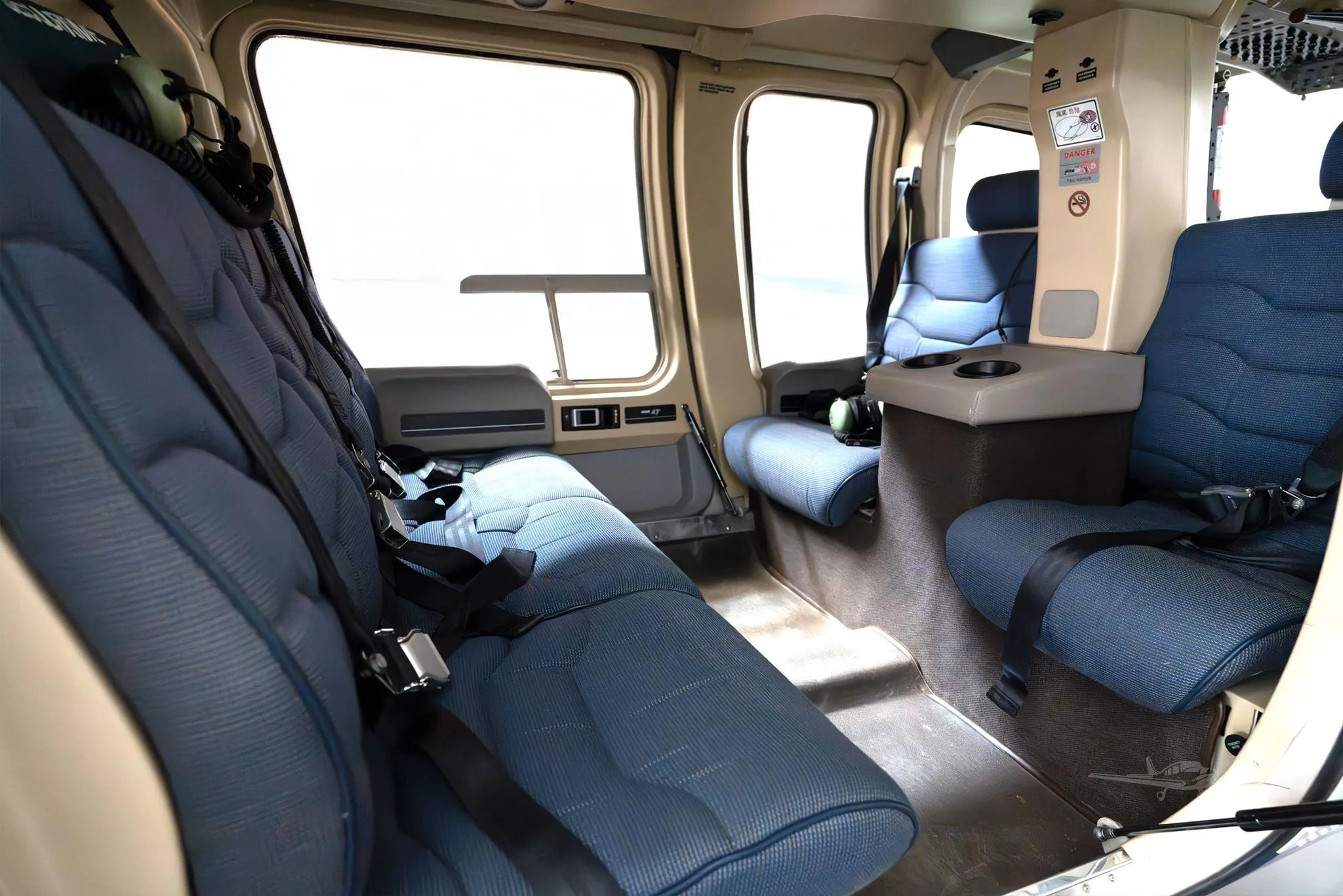 Cabin interior of a 2018 BELL 407GXP.