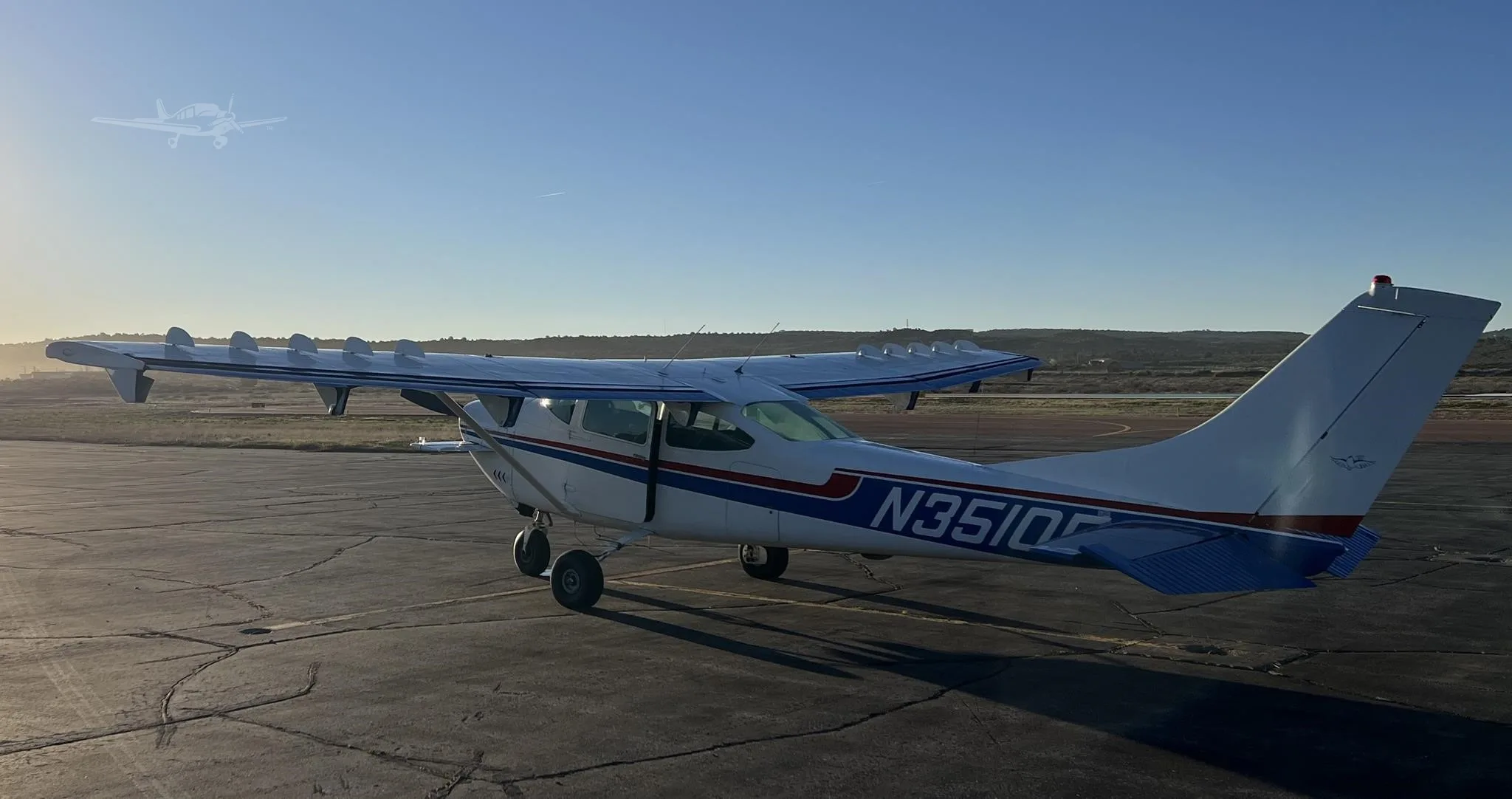 Exterior view of a 1966 CESSNA 182 SKYLANE, N3510F.
