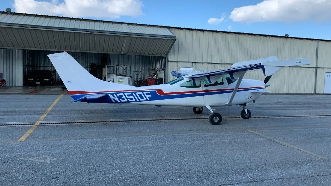 Exterior view of a 1966 CESSNA 182 SKYLANE, N3510F.