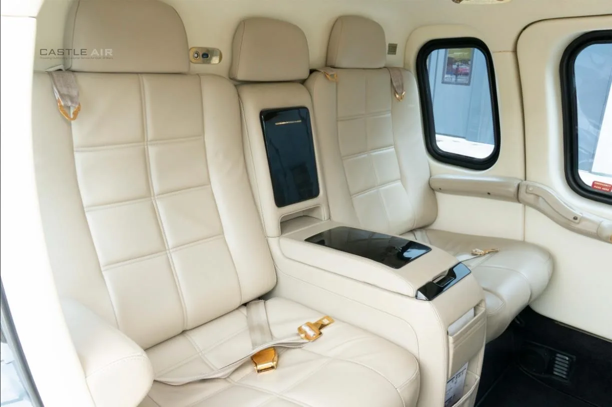 Cabin interior of a 2002 AGUSTA A109E POWER.