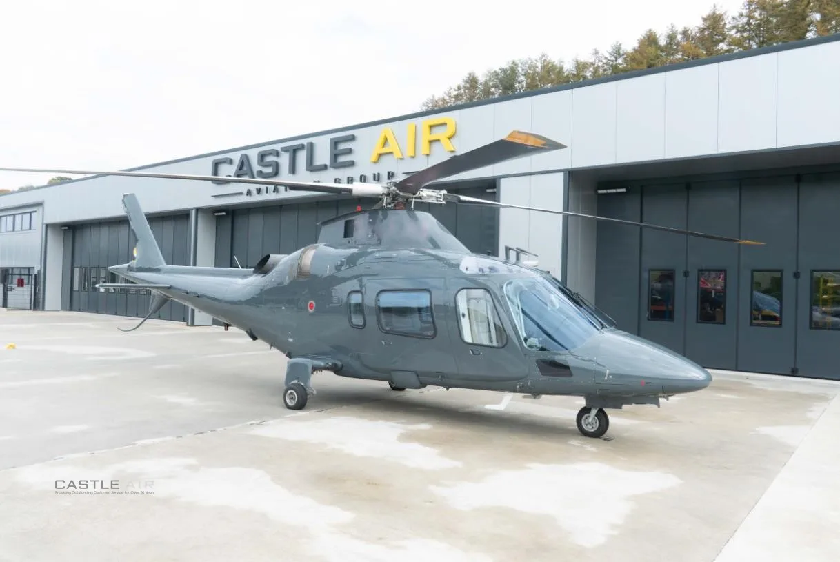 Exterior view of a 2002 AGUSTA A109E POWER, G-LEXS.