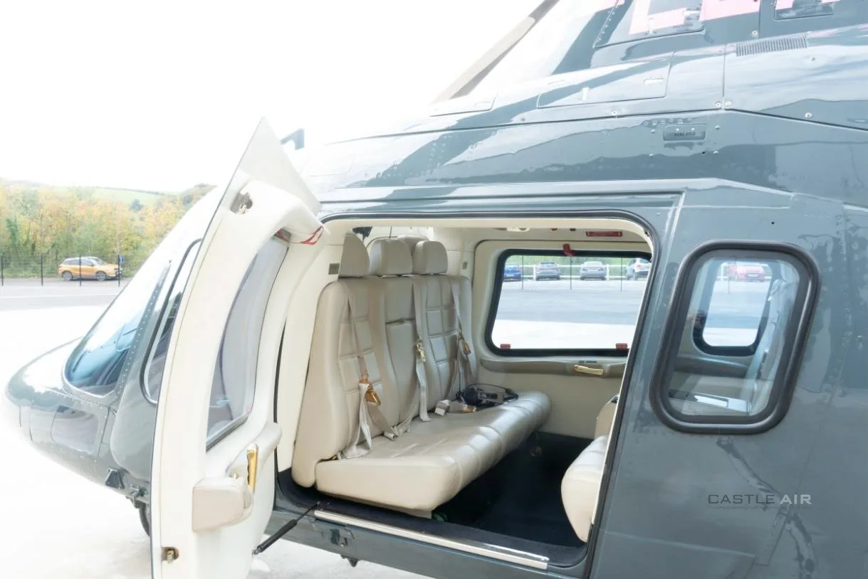 Cabin interior of a 2002 AGUSTA A109E POWER.