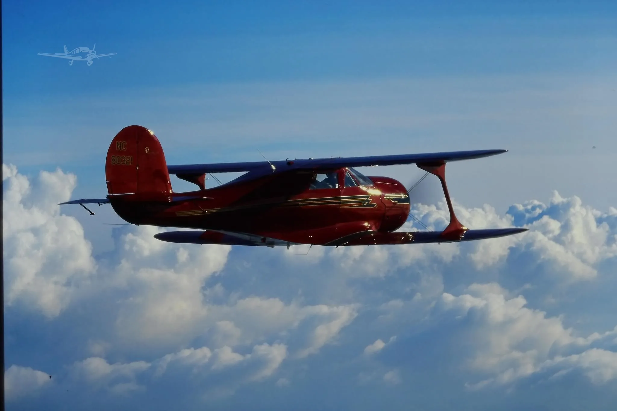 Marketing image of a 1946 BEECHCRAFT 17 STAGGERWING.