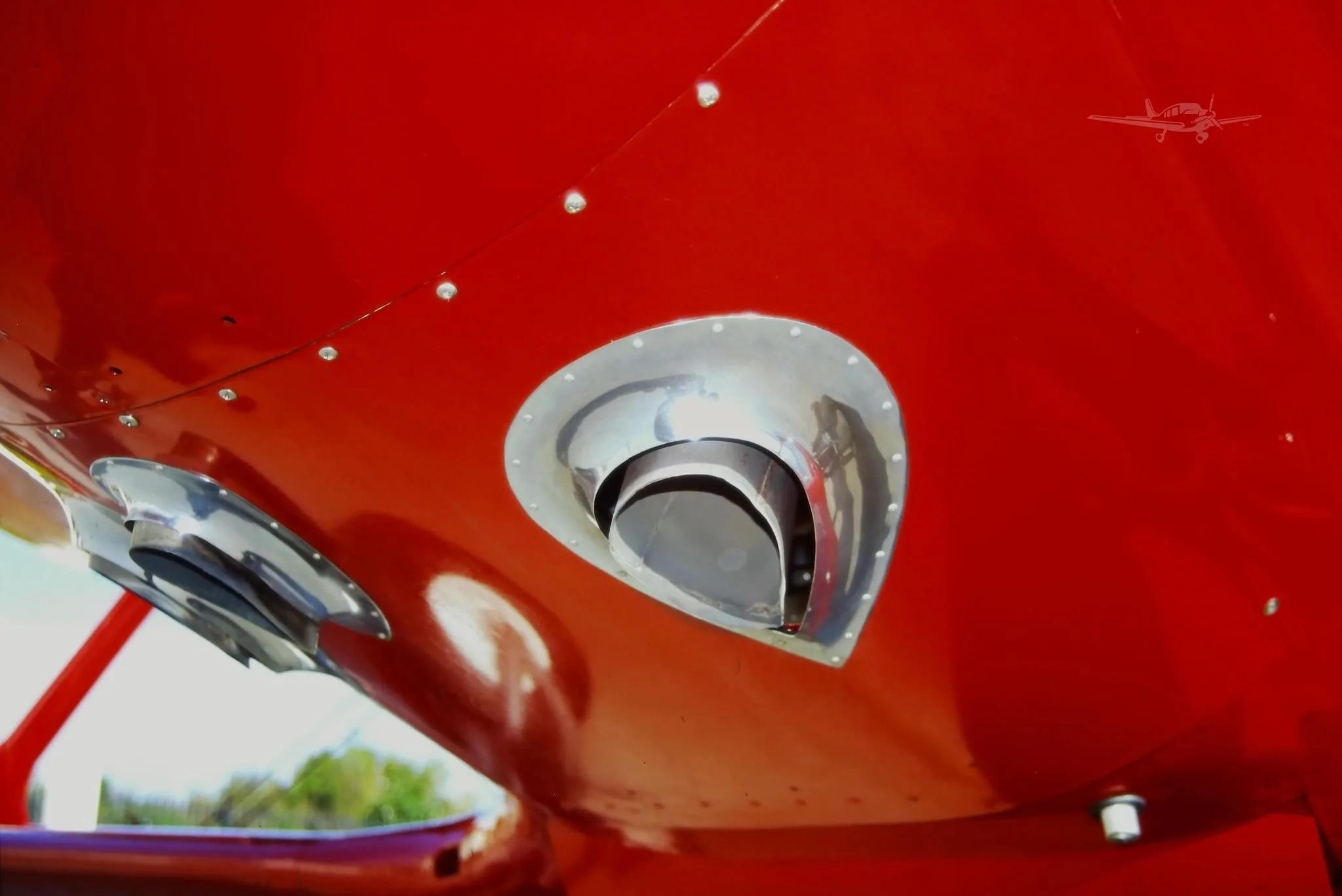 Engine detail of a 1946 BEECHCRAFT 17 STAGGERWING.