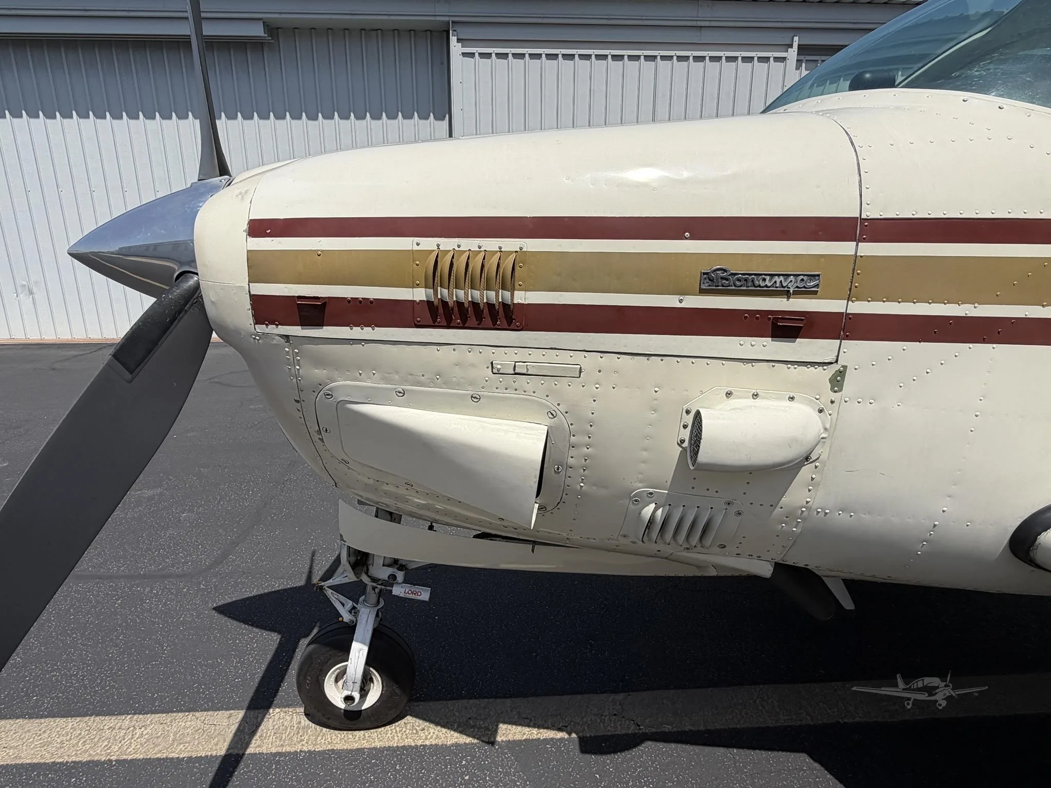Exterior view of a 1979 BEECHCRAFT A36TC BONANZA, N36TM.