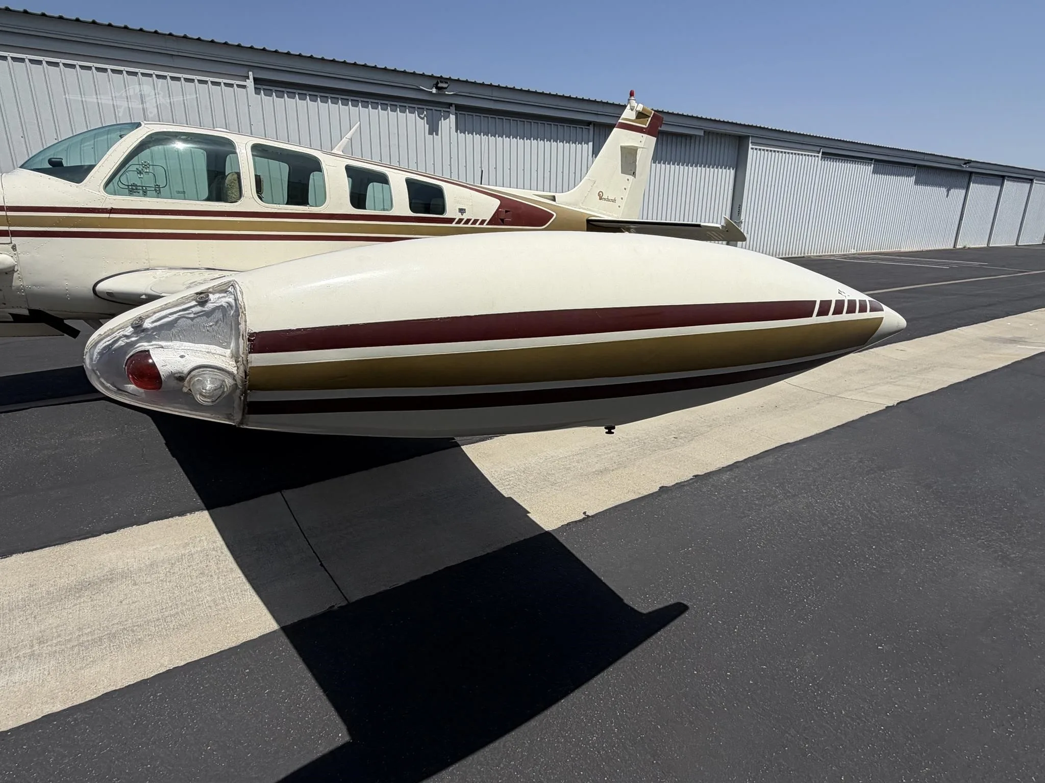 Exterior view of a 1979 BEECHCRAFT A36TC BONANZA, N36TM.
