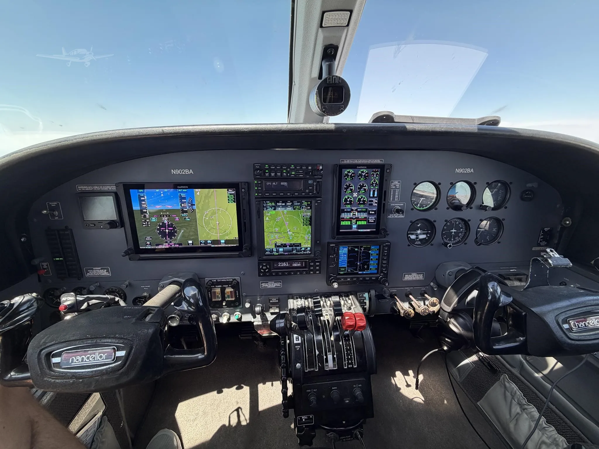 Cockpit and instrument panel of a 1979 CESSNA 414A.