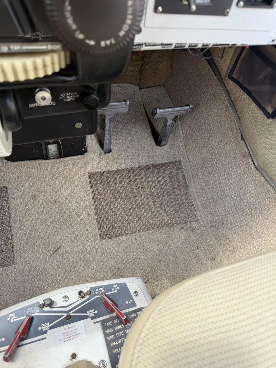 Cabin interior of a 1964 BEECHCRAFT B55 BARON.