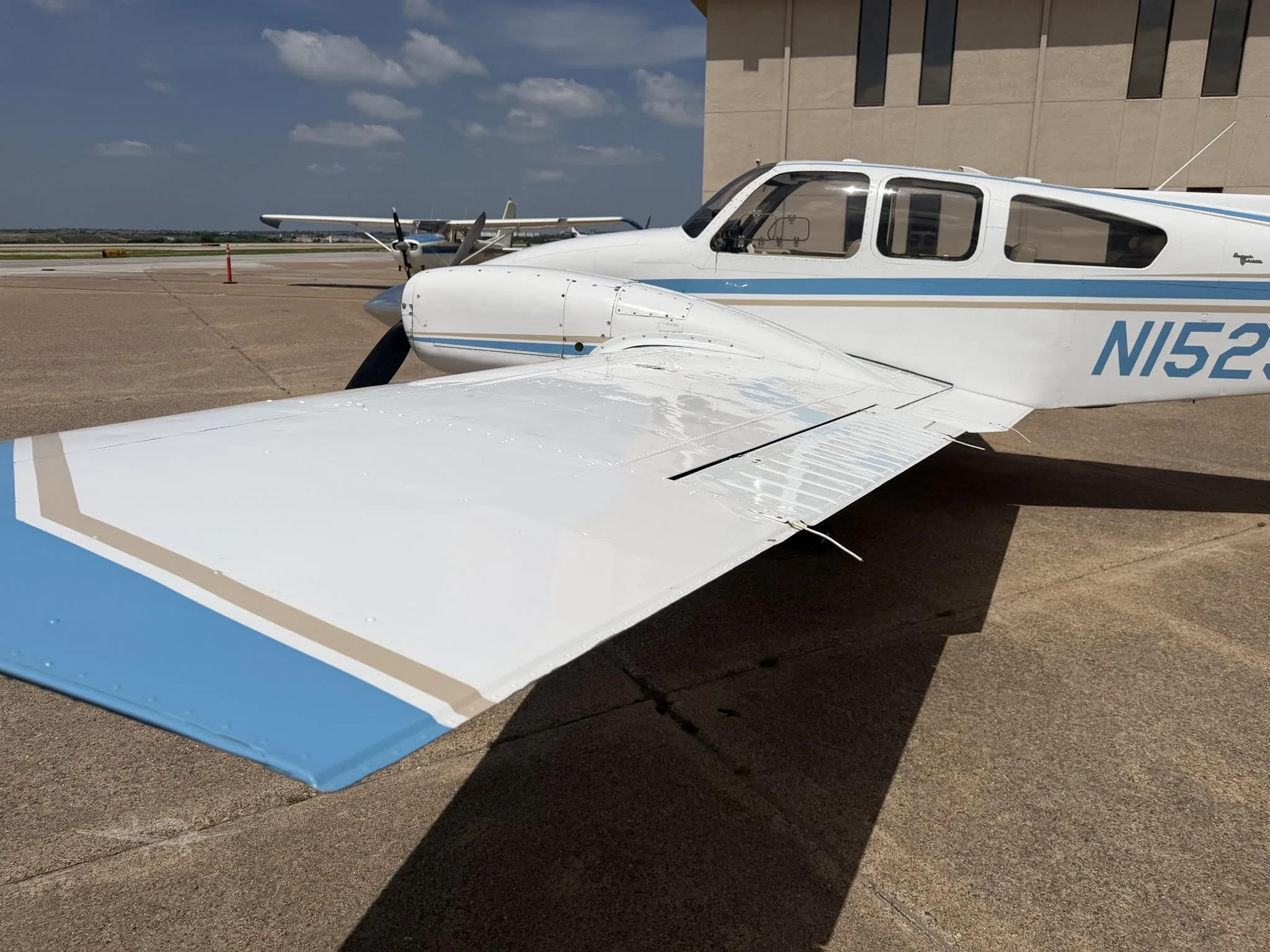 Exterior view of a 1964 BEECHCRAFT B55 BARON, N1529S.