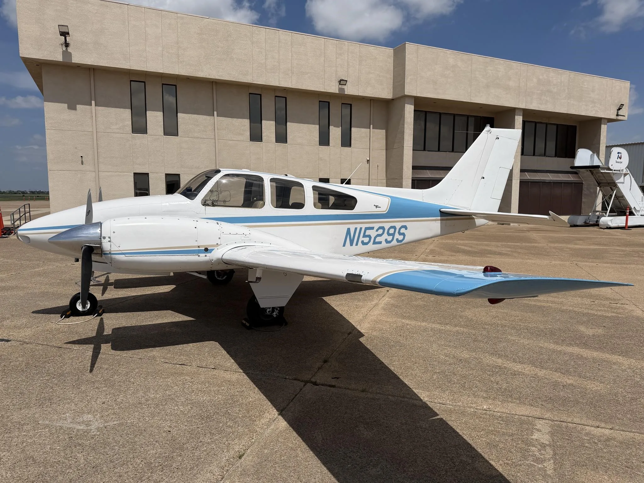 Exterior view of a 1964 BEECHCRAFT B55 BARON, N1529S.